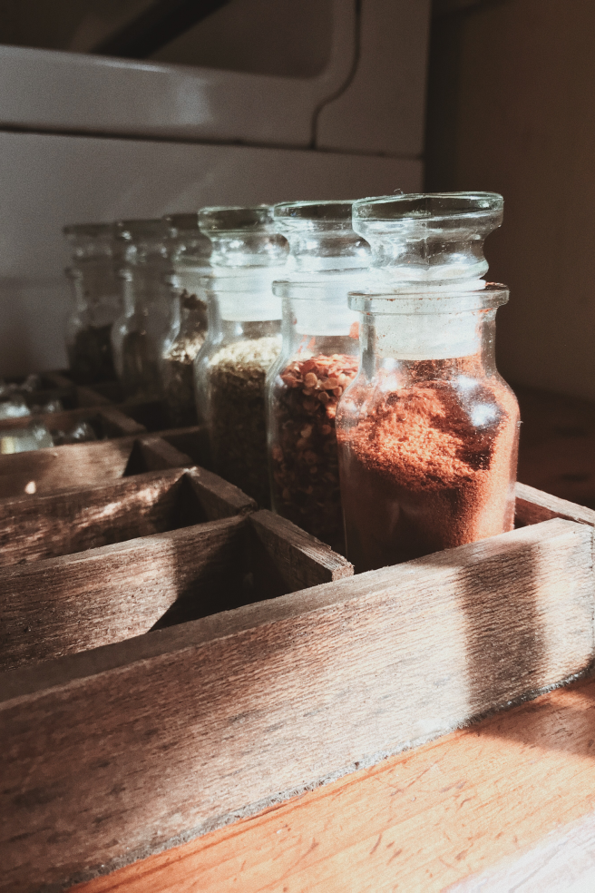 spices on spice rack